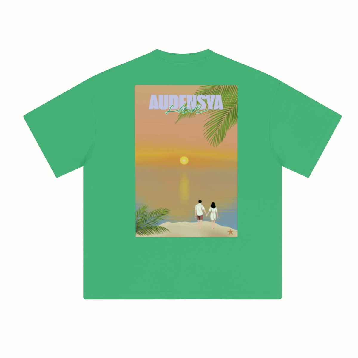 230GSM Unisex Cool-Touch Sorona Fabric Basic Crew Neck T-shirt Grass Green