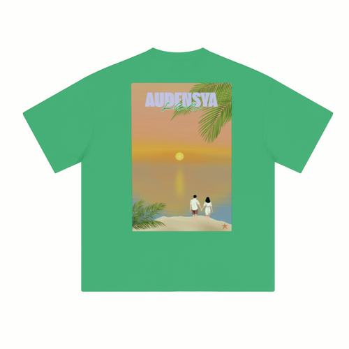 230GSM Unisex Cool-Touch Sorona Fabric Basic Crew Neck T-shirt Grass Green