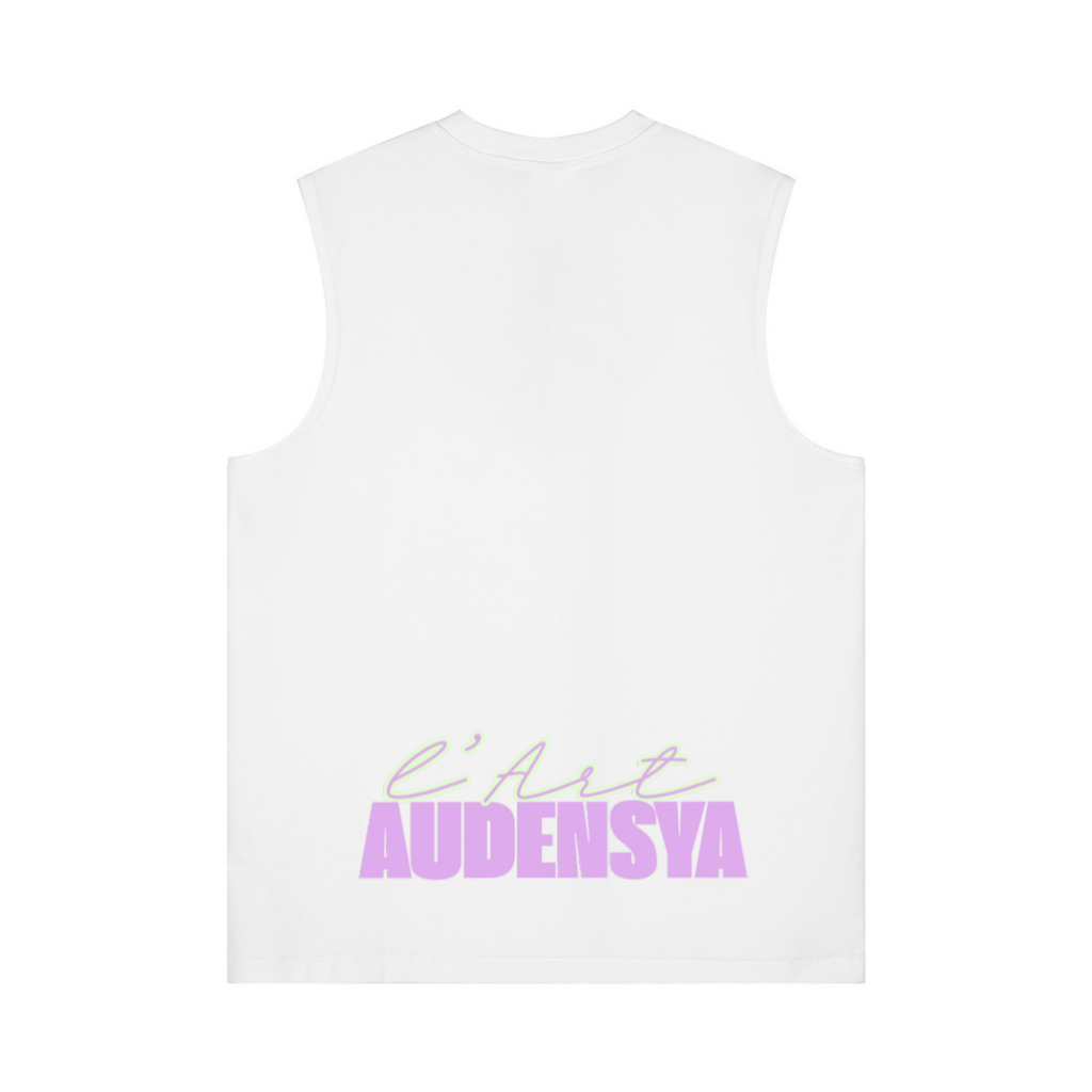 230GSM Unisex Ice-Feel Cooling Solid-Color Crew Neck Tank Top White