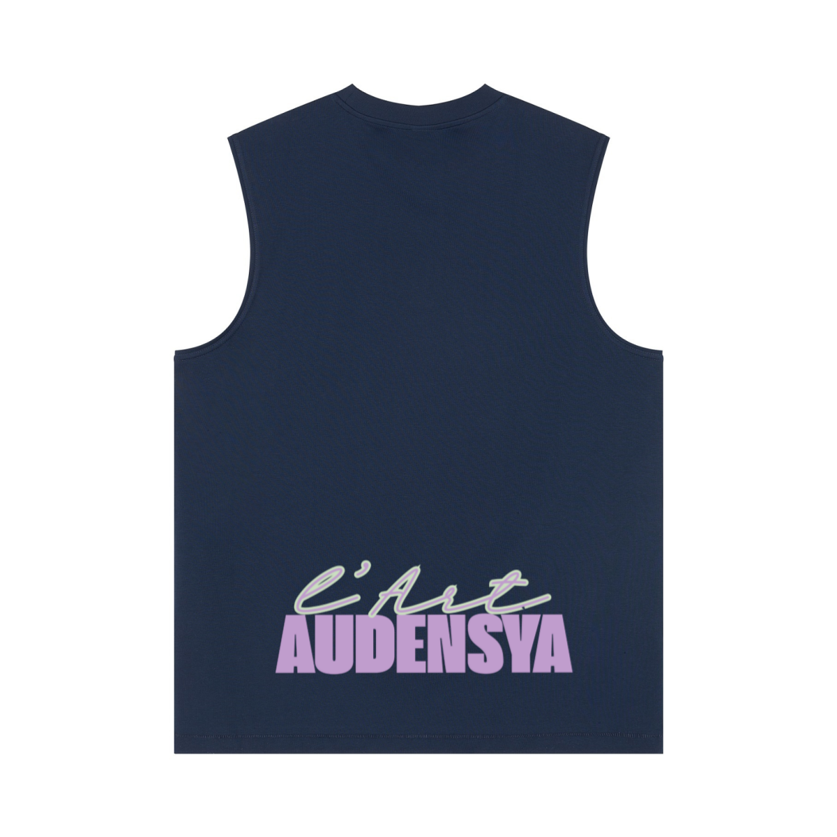 230GSM Unisex Ice-Feel Cooling Solid-Color Crew Neck Tank Top Navy