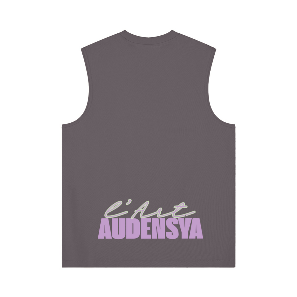 230GSM Unisex Ice-Feel Cooling Solid-Color Crew Neck Tank Top Plum