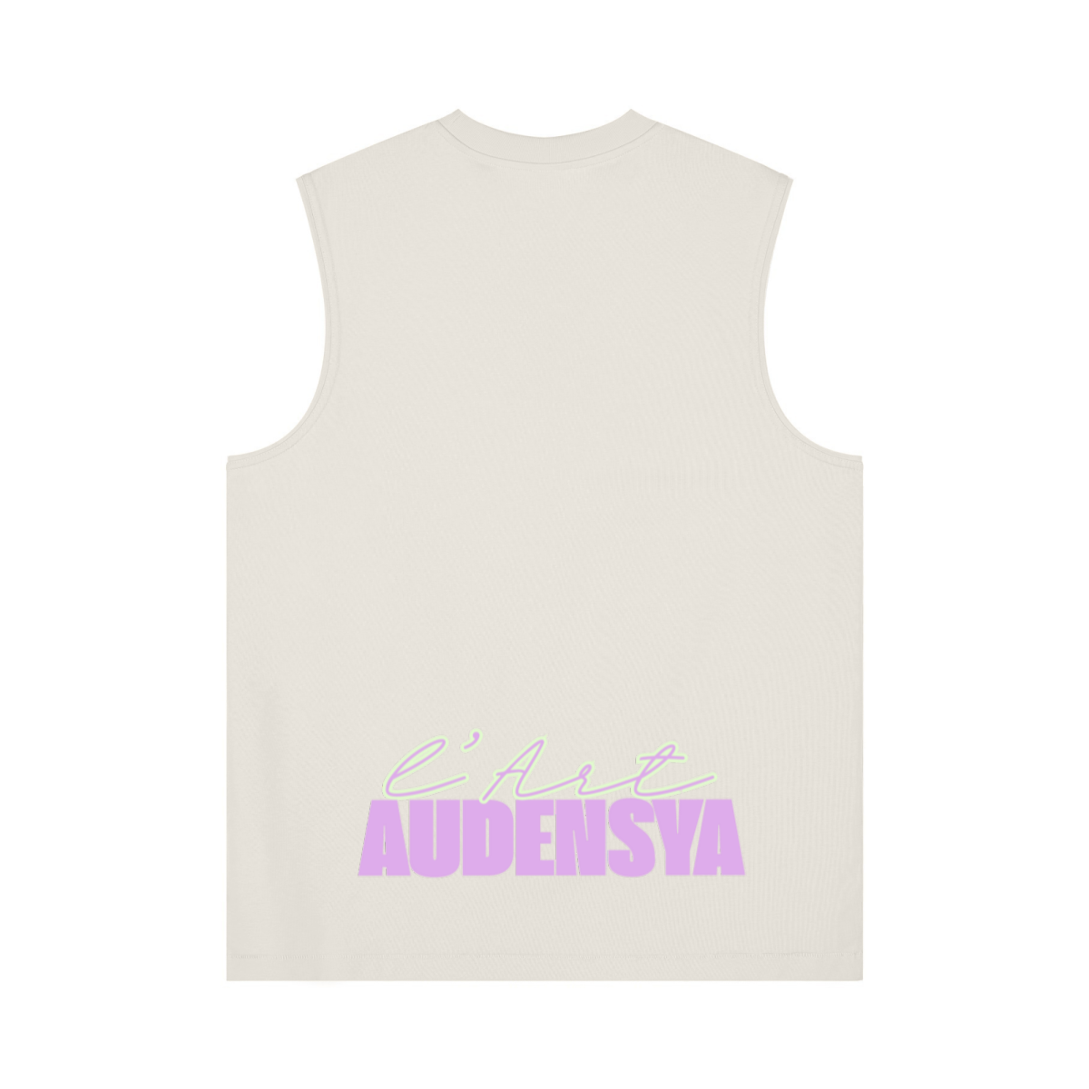 230GSM Unisex Ice-Feel Cooling Solid-Color Crew Neck Tank Top Beige Apricot
