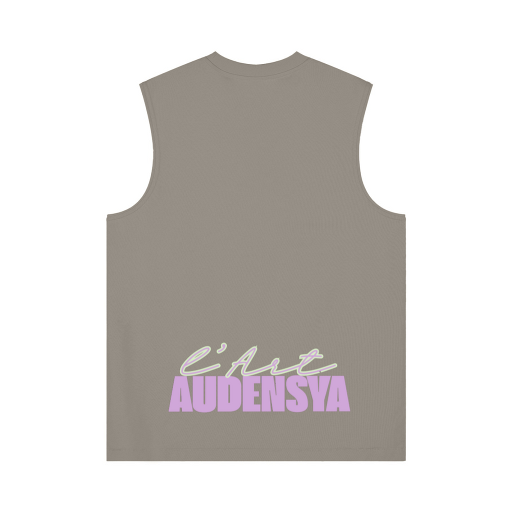 230GSM Unisex Ice-Feel Cooling Solid-Color Crew Neck Tank Top Taupe