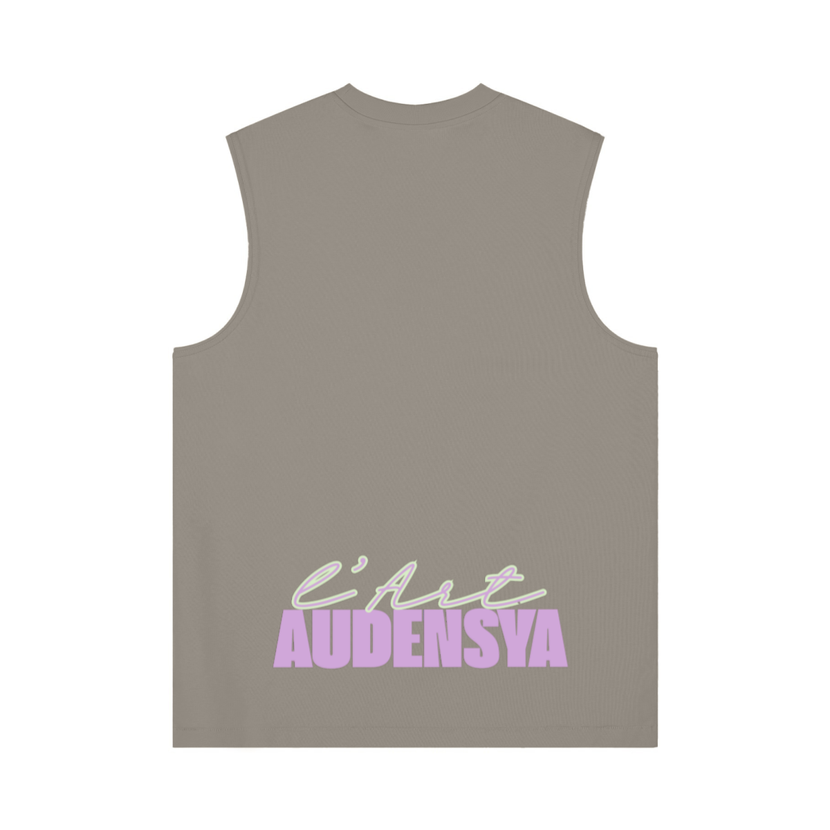 230GSM Unisex Ice-Feel Cooling Solid-Color Crew Neck Tank Top Taupe