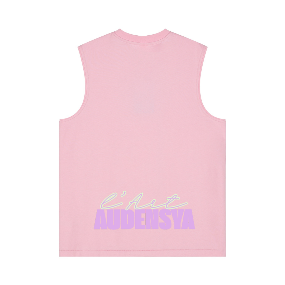 230GSM Unisex Ice-Feel Cooling Solid-Color Crew Neck Tank Top Pink