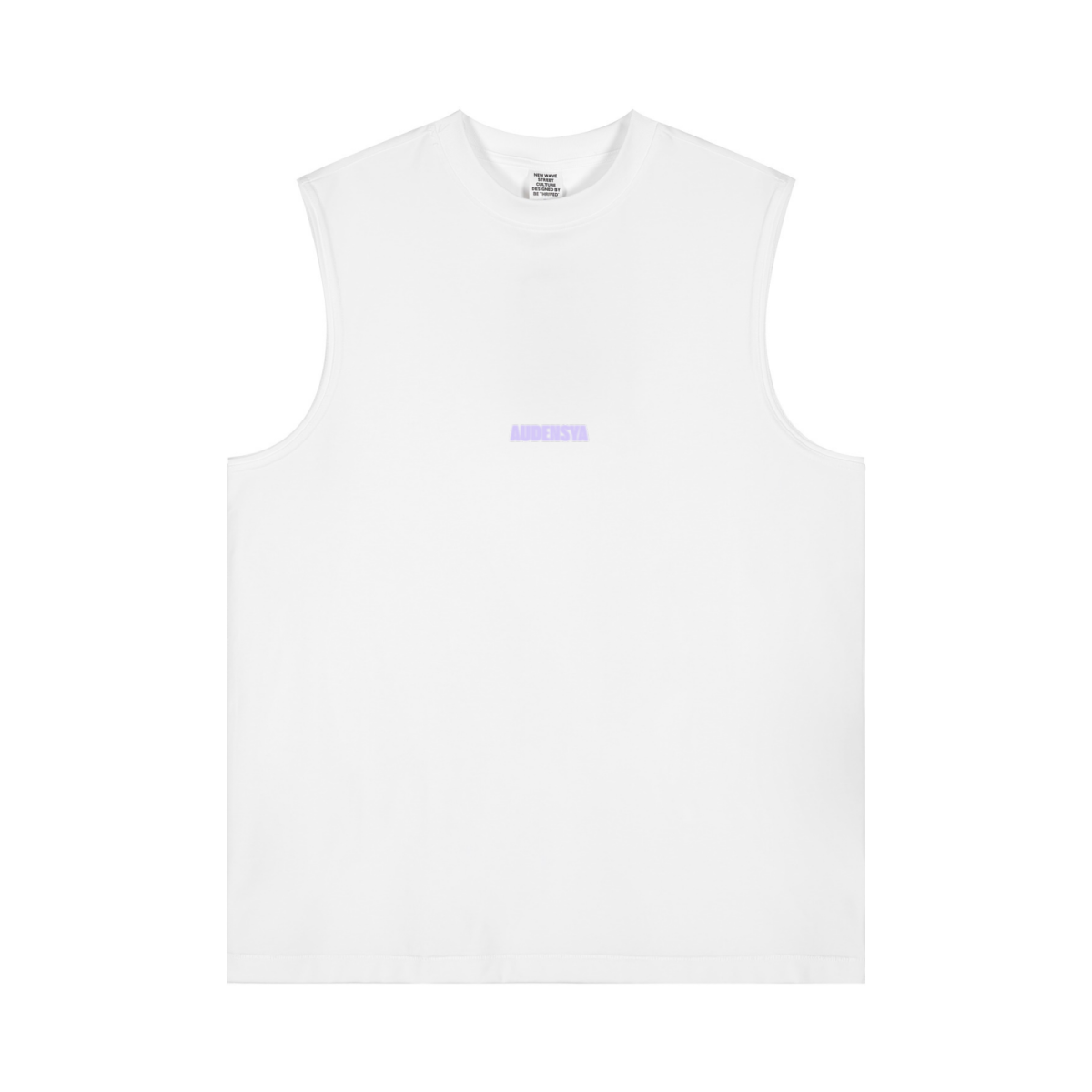 230GSM Unisex Ice-Feel Cooling Solid-Color Crew Neck Tank Top White