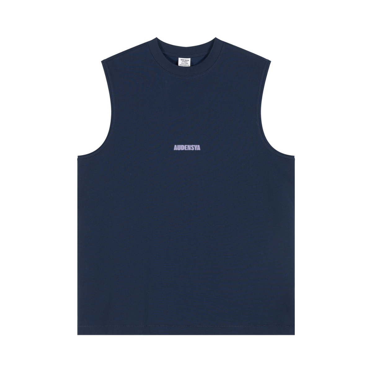 230GSM Unisex Ice-Feel Cooling Solid-Color Crew Neck Tank Top Navy