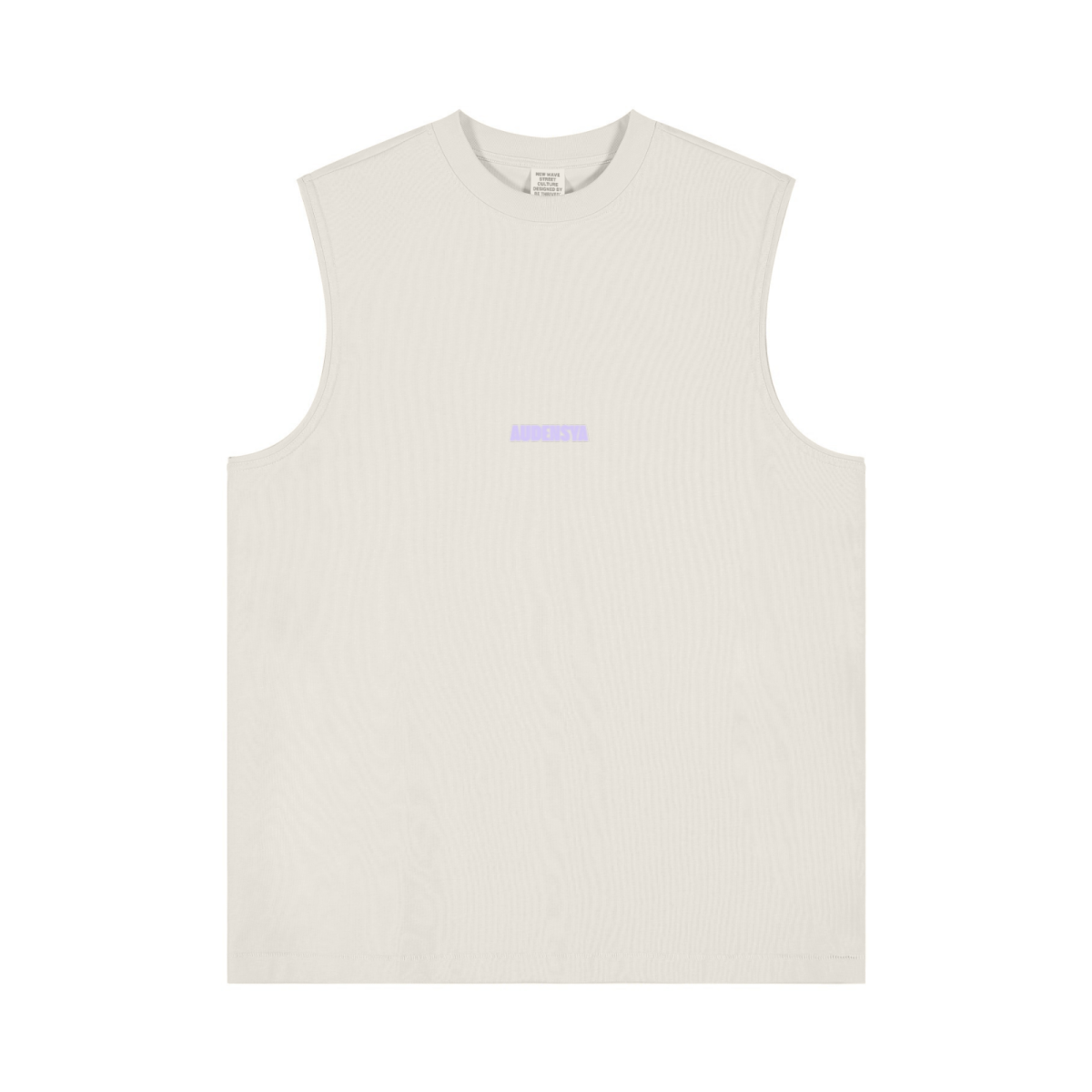 230GSM Unisex Ice-Feel Cooling Solid-Color Crew Neck Tank Top Beige Apricot