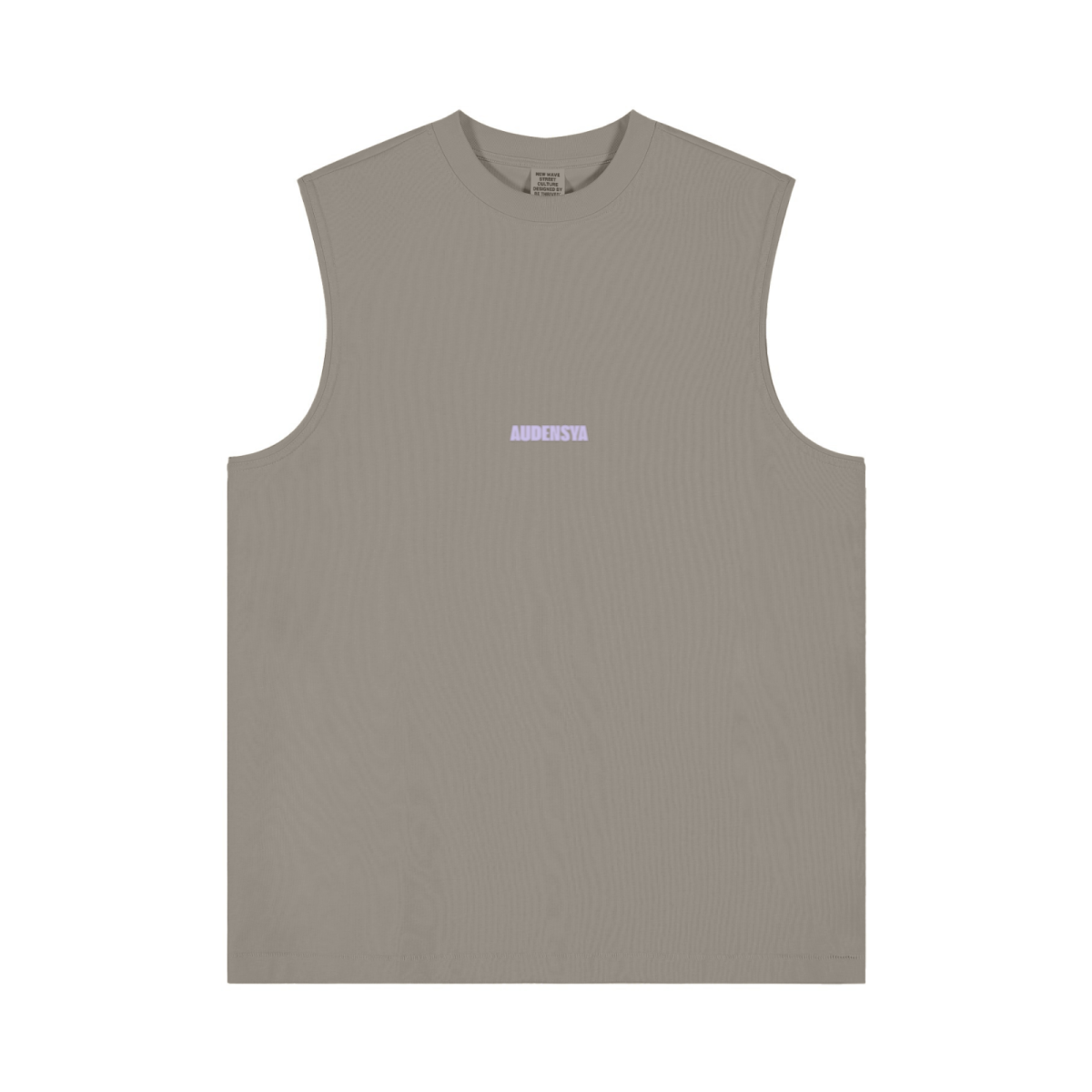 230GSM Unisex Ice-Feel Cooling Solid-Color Crew Neck Tank Top Taupe